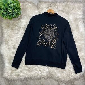 Vintage Escada Lion‎ Tiger Embezzled Gemstone Hoodie
